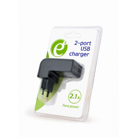 Gembird EnerGenie EG-U2C2A-CAR-02 - Car power adapter - 2.1 A - 2 output connectors (2 x USB) - black - 2