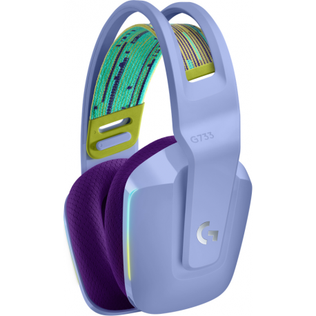 Logitech G G733 LIGHTSPEED Wireless RGB Gaming Headset - Headset - full size - 2.4 GHz - wireless - lilac - 11