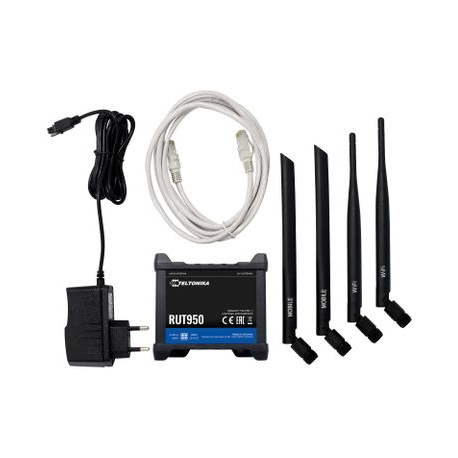 Teltonika RUT950 - Wireless router - WWAN - 4-port switch - 802.11b / g / n - 2.4 GHz - DIN rail mountable - 5