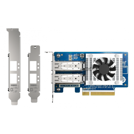 QNAP QXG-25G2SF-CX6 - Network adapter - PCIe 4.0 x8 low profile - 25 Gigabit SFP28 x 2 - for QNAP TS-H2490FU - 2