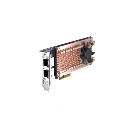QNAP QM2-2P2G2T - Storage controller - M.2 - M.2 NVMe Card  /  PCIe 3.0 (NVMe) low profile - PCIe 3.0 x4, 2.5 Gigabit Ethernet - for QNAP QVP-63, TS-453, 473, 673, 832, 873, TVS-672, 872; VioStor QVP-85 - 3