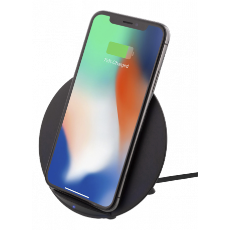 DELTACO QI-1027 - Wireless charging stand - 10 Watt - 1.2 A - black - 0