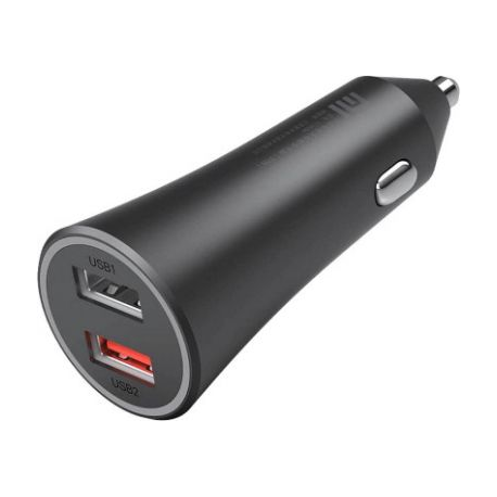 Xiaomi Mi - Car power adapter - 37 Watt - 3 A - Fast Charge - 2 output connectors (2 x USB) - black - 0
