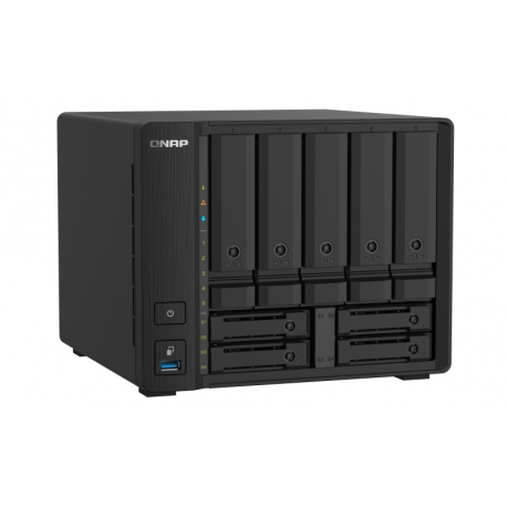 QNAP TS-932PX - NAS server - 9 bays - SATA 6Gb/s - RAID 0, 1, 5, 6, 10, 50, JBOD, 5 hot spare, 6 hot spare, 60, 50 hot spare, 10 hot spare, 1 hot spare, 60 hot spare - RAM 4 GB - Gigabit Ethernet / 2.5 Gigabit Ethernet / 10 Gigabit Ethernet - iSCSI - 11