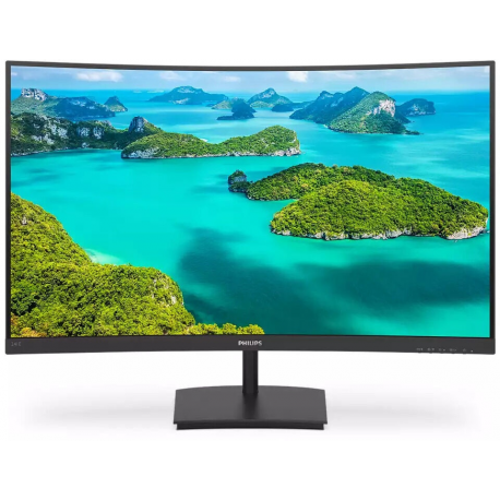 Philips E-line 241E1SC - LED monitor - curved - 24" (23.6" viewable) - 1920 x 1080 Full HD (1080p) @ 75 Hz - VA - 240 cd/m² - 3000:1 - 4 ms - HDMI, VGA - textured black - 0