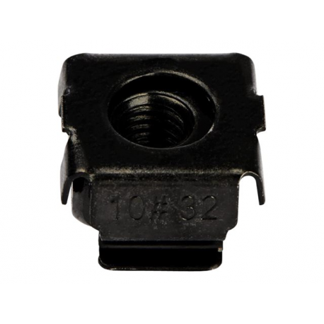 StarTech.com 10-32 Cage Nuts - 50 Pack - Rack Mount Clip Nuts - For Square Hole Server Rack - Black (CABCAGENUTS1032) - Cage nuts - black (pack of 50) - for P / N: 2POSTRACK42, 4POSTRACK12U, 4POSTRACK25U, 4POSTRACK42, RK1219WALHMR, RK1219WALHR - 1