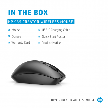 HP 935 Creator - Mouse - wireless - black - for EliteBook 850 G8 - 13