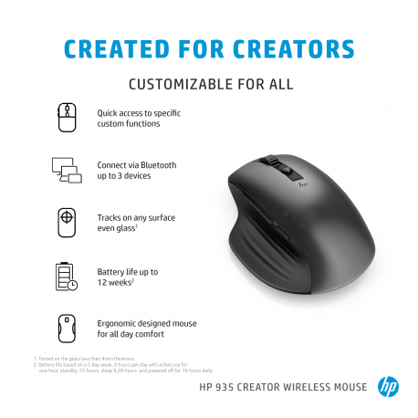 HP 935 Creator - Mouse - wireless - black - for EliteBook 850 G8 - 21