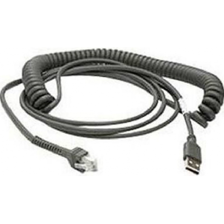 Zebra - Power cable - USB (M) - 3.66 m - coiled - for Symbol LI3608; Zebra DS3608, DS3678, LI3608, LI3678, VC80, VH10 - 0