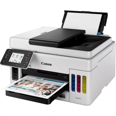 Canon MAXIFY GX6050 - Multifunction printer - colour - ink-jet - refillable - Legal (216 x 356 mm)/A4 (210 x 297 mm) (original) - A4/Legal (media) - up to 24 ipm (printing) - 350 sheets - USB 2.0, LAN, Wi-Fi(n), USB host - 3