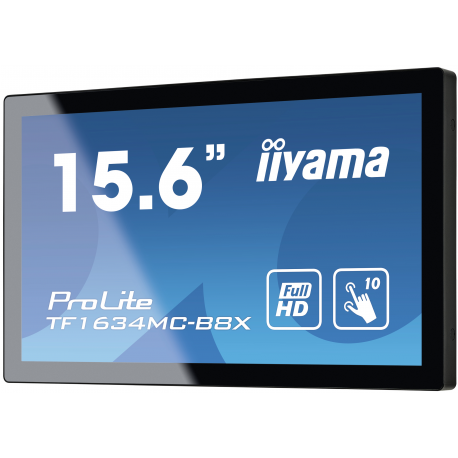 iiyama ProLite TF1634MC-B8X - LED monitor - 15.6" - open frame - touchscreen - 1920 x 1080 Full HD (1080p) @ 60 Hz - IPS - 450 cd / m² - 700:1 - 25 ms - HDMI, VGA, DisplayPort - black, matte - 2