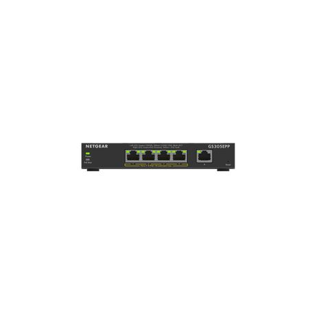 NETGEAR Plus GS305EPP - Switch - smart - 5 x 10/100/1000 (4 PoE+) - desktop, wall-mountable - PoE+ (120 W) - 1