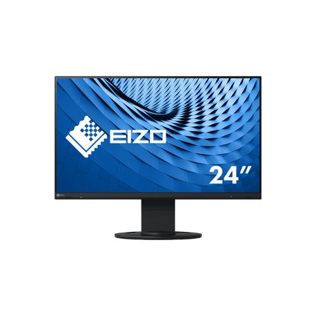 EIZO FlexScan EV2460 - LED monitor - 23.8" - 1920 x 1080 Full HD (1080p) - IPS - 250 cd / m² - 1000:1 - 5 ms - HDMI, DVI-D, VGA, DisplayPort - speakers - black - 1