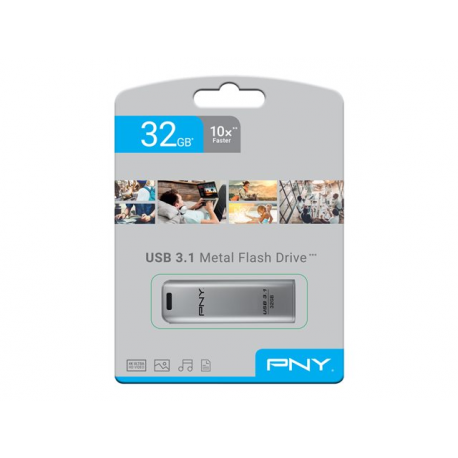 PNY Elite Steel - USB flash drive - 32 GB - USB 3.1 - 5