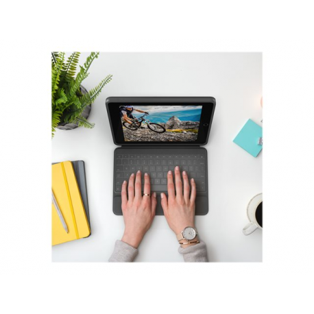 Logitech Rugged Combo 3 - Keyboard and folio case - Apple Smart connector - classic blue - for Apple 10.2-inch iPad (7th generation, 8th generation) - 20