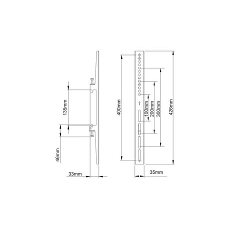Multibrackets M Pro Series - Mounting kit (2 fixed arms) - steel - black - rail mount - 2