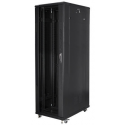 Lanberg - Rack cabinet - with 4 cooling fans - 230 V - black, RAL 9004 - 42U - 19"