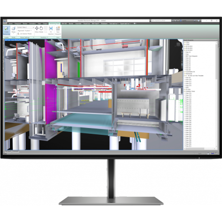 HP Z24u G3 - LED monitor - 24" - 1920 x 1200 WUXGA @ 60 Hz - IPS - 350 cd / m² - 1000:1 - 5 ms - HDMI, 2xDisplayPort, USB-C - turbo silver - 0