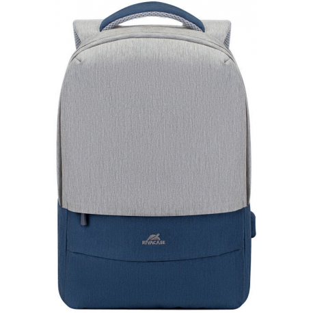 NB BACKPACK ANTI-THEFT 17.3"/7567 GREY/DARK BLUE RIVACASE - 1