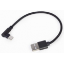 Cablexpert - USB cable - USB-C (M) angled to USB (M) - USB 2.0 - 2.1 A - 20 cm - black
