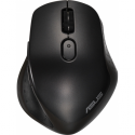 ASUS MW203 - Mouse - ergonomic - optical - 5 buttons - wireless - Bluetooth, 2.4 GHz - USB wireless receiver - black