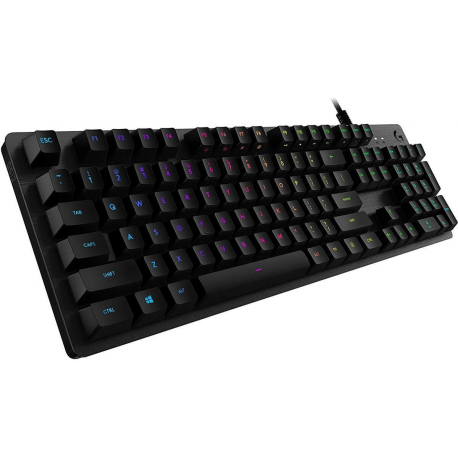 Logitech Gaming G512 - Keyboard - backlit - USB - US International - key switch: GX Red Linear - carbon - 1