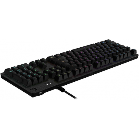 Logitech Gaming G512 - Keyboard - backlit - USB - US International - key switch: GX Red Linear - carbon - 3