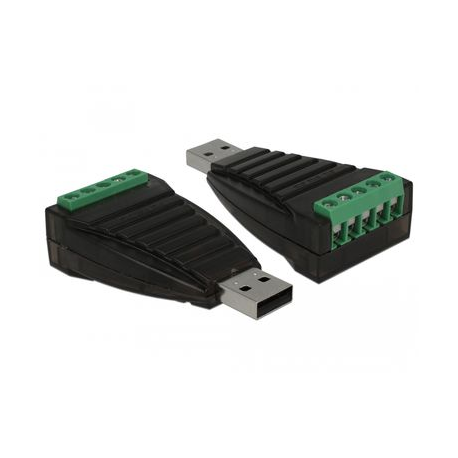 DeLOCK - USB adapter - USB (M) to 5 pin terminal block - 2500 V - black - 2