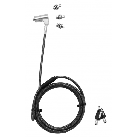 DICOTA Security Lock Exchangeable T / N / W Head - Security cable lock - anthracite - 2 m - 3