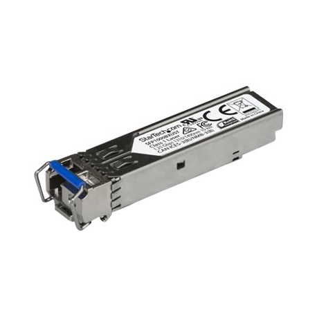 StarTech.com MSA Uncoded SFP Module, 1000BASE-BX, 1 Gigabit Ethernet Bi-Directional (BiDi) Fiber Single Strand SFP Transceiver (SMF), LC 10km , Mini GBIC Transceiver SFP Module, Upstream - Lifetime Warranty (SFP1000BXUST) - SFP (mini-GBIC) transceiver module - GigE - 1000Base-BX - LC single-mode - up to 10 km - 1310 (TX) / 1490 (RX) nm - 1