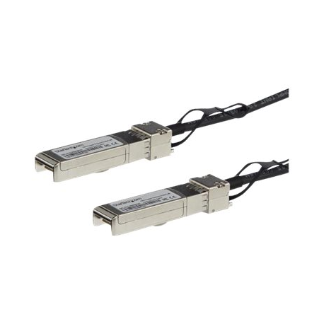 StarTech.com MSA Uncoded Compatible 1m 10G SFP+ to SFP+ Direct Attach Breakout Cable Twinax, 10 GbE SFP+ Copper DAC 10 Gbps Low Power Passive Transceiver Module DAC, 10GE Breakout Cable - Lifetime Warranty (SFP10GPC1M) - 10GBase direct attach cable - SFP+ latched to SFP+ latched - 1 m - twinaxial - SFF-8431 / SFF-8432 - passive - black - 0