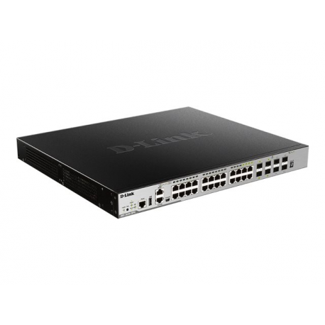 D-Link DGS 3630-28PC - Switch - L3 - Managed - 20 x 10 / 100 / 1000 (PoE+) + 4 x combo Gigabit SFP + 4 x 10 Gigabit SFP+ - rack-mountable - PoE+ (370 W) - 1