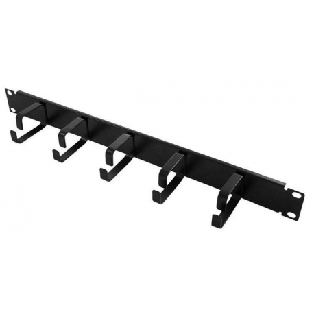 LogiLink - Cable management bar - black, RAL 9005 - 1U - 19" - 2