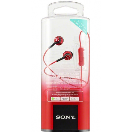 Sony MDR-EX110AP - Earphones with mic - in-ear - wired - 3.5 mm jack - red - 1