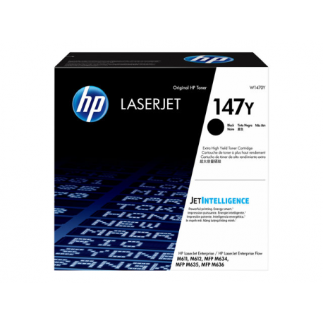 HP 147Y - Extra High Yield - black - original - LaserJet - toner cartridge (W1470Y) - for LaserJet Enterprise MFP M635; LaserJet Enterprise Flow MFP M634, MFP M635, MFP M636 - 0