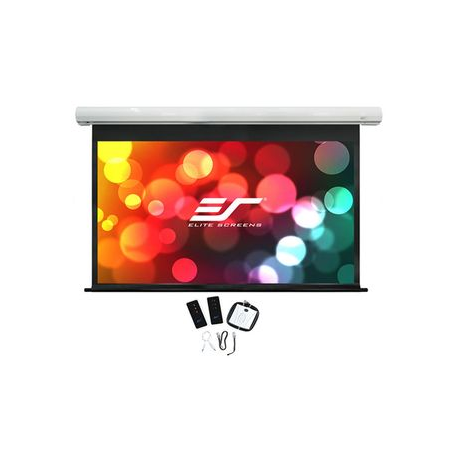 Elite Screens Saker Series - Projection screen - ceiling mountable, wall mountable - motorised - 110 V - 120" (305 cm) - 16:9 - MaxWhite FG - white - 6