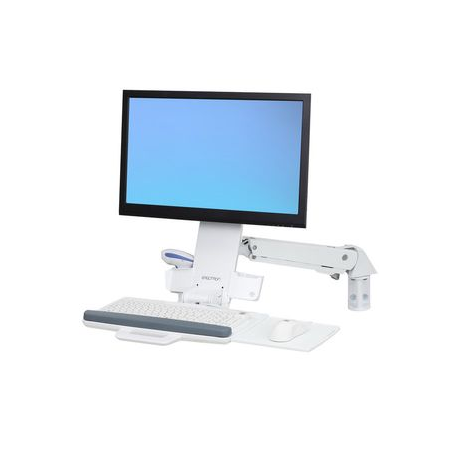 Ergotron StyleView Sit-Stand Combo - Mounting kit (articulating arm, keyboard tray) - for LCD display  /  PC equipment - aluminium, high-grade plastic - white - screen size: up to 24" - wall-mountable - 2