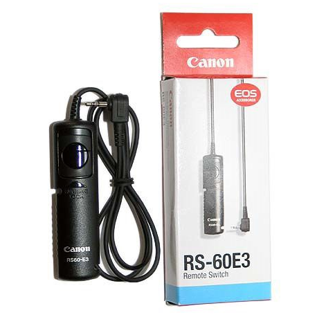 Canon RS-60E3 - Camera remote control - cable - black - for EOS 250, 850, 90, Kiss X10, Kiss X90, Rebel SL3, Rebel T7+, Rebel T8i, RP; PowerShot SX70 - 2