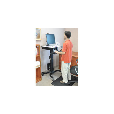 Ergotron WorkFit-C Single HD Sit-Stand Workstation - Cart for LCD display / keyboard / mouse / CPU - grey, black - screen size: 
