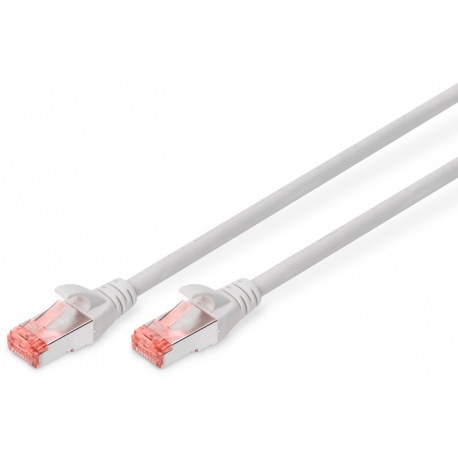 DIGITUS Professional - Patch cable - RJ-45 (M) to RJ-45 (M) - 15 m - SFTP - CAT 6 - booted, halogen-free, snagless - grey - 2