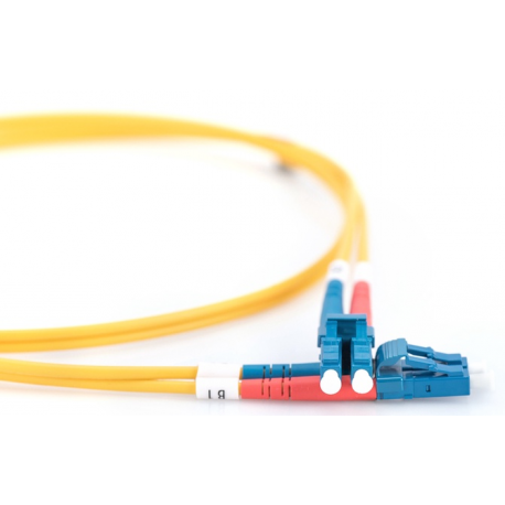 DIGITUS - Patch cable - LC single-mode (M) to LC single-mode (M) - 5 m - fibre optic - 9  /  125 micron - OS2 - booted, halogen-free - yellow - 1