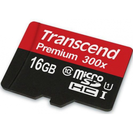 Transcend - Flash memory card - 16 GB - UHS Class 1 / Class10 - microSDHC - 1