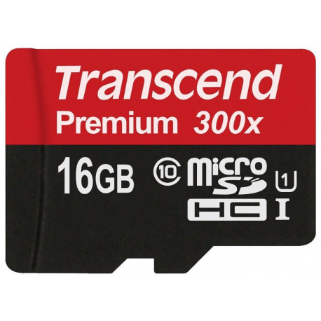 Transcend - Flash memory card - 16 GB - UHS Class 1 / Class10 - microSDHC - 4
