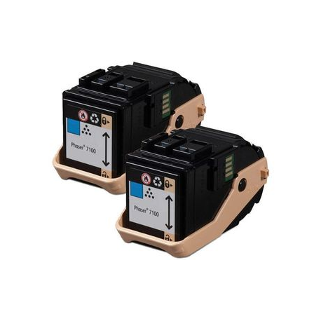 Xerox Phaser 7100 - 2-pack - high capacity - cyan - original - toner cartridge - for Phaser 7100 / NM, 7100DN, 7100N, 7100V_DN, 7100V_NC - 2