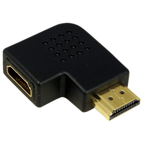 LogiLink - HDMI right angle adapter - HDMI female to HDMI male - black - 90° connector - 2