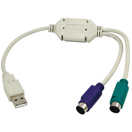 LogiLink Adapter USB to PS / 2 - Keyboard  /  mouse adapter - USB (M) to PS / 2 (F) - 20 cm - 2