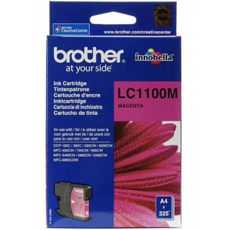 Brother LC1100M - Magenta - original - ink cartridge - for Brother DCP-185, 385, 395, 585, J715, MFC-490, 5490, 5890, 5895, 6890, 790, 795, 990, J615 - 2