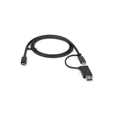 StarTech.com 3ft (1m) USB C Cable w /  USB-A Adapter Dongle, Hybrid 2-in-1 USB C Cable w /  USB-A | USB-C to USB-C (10Gbps / 100W PD), USB-A to USB-C (5Gbps), USB-A Host to USB-C DisplayLink Dock - Ideal for Hybrid Dock (USBCCADP) - USB cable - USB-C (M) to USB-C (M) - 1 m - USB Power Delivery (100W) - for P / N: DKM30CHDPD - 2