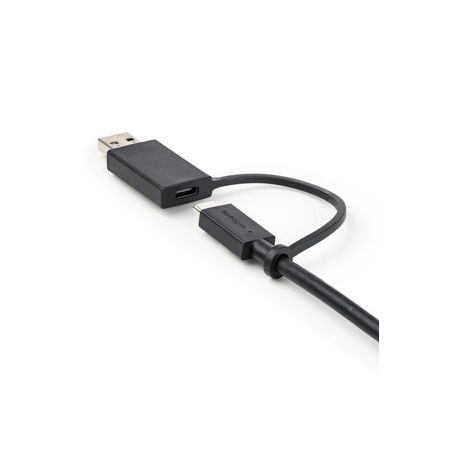StarTech.com 3ft (1m) USB C Cable w /  USB-A Adapter Dongle, Hybrid 2-in-1 USB C Cable w /  USB-A | USB-C to USB-C (10Gbps / 100W PD), USB-A to USB-C (5Gbps), USB-A Host to USB-C DisplayLink Dock - Ideal for Hybrid Dock (USBCCADP) - USB cable - USB-C (M) to USB-C (M) - 1 m - USB Power Delivery (100W) - for P / N: DKM30CHDPD - 4