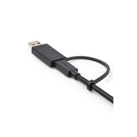 StarTech.com 3ft (1m) USB C Cable w /  USB-A Adapter Dongle, Hybrid 2-in-1 USB C Cable w /  USB-A | USB-C to USB-C (10Gbps / 100W PD), USB-A to USB-C (5Gbps), USB-A Host to USB-C DisplayLink Dock - Ideal for Hybrid Dock (USBCCADP) - USB cable - USB-C (M) to USB-C (M) - 1 m - USB Power Delivery (100W) - for P / N: DKM30CHDPD - 5